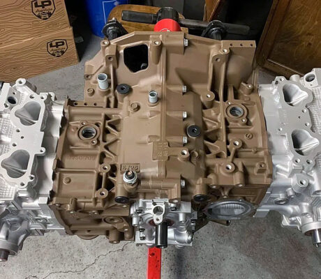 Subaru EJ25 Engine Block - Cerakote Burnt Bronze - Cerakote Glacier Titanium